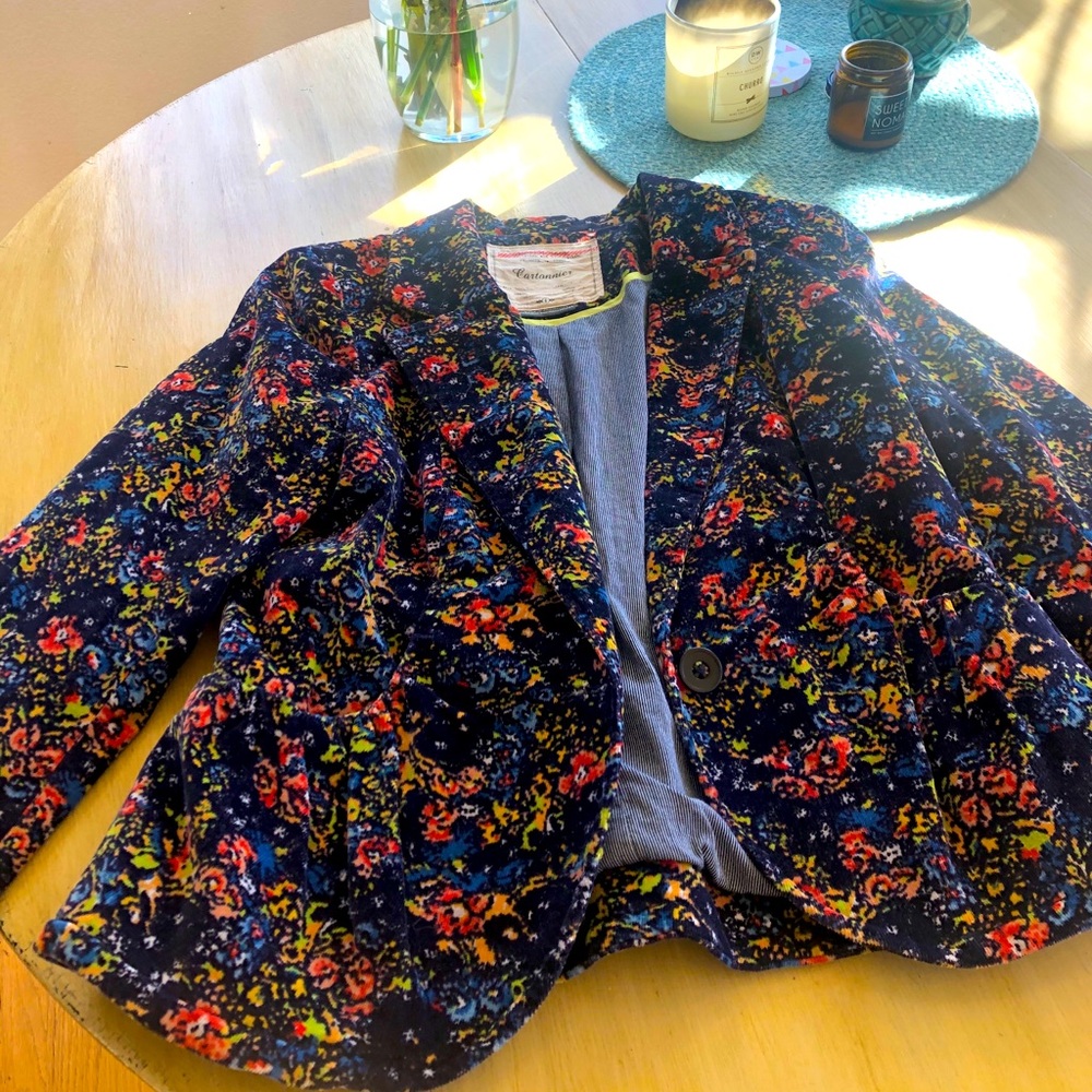 Anthropologie corduroy cropped blazer
